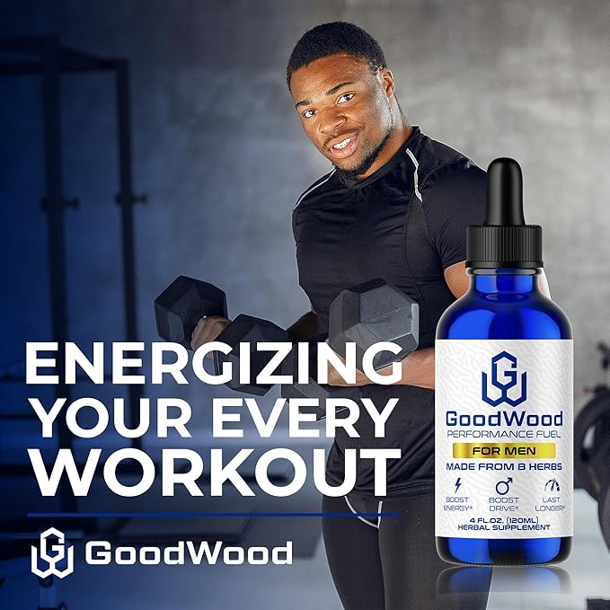 GoodWood - Male Liquid Drops - Increases Stamina and Size - Improves Energy Drive and Power - for Men Ages 30 40 50 60+ - Made with 8 Herbs and Organic - One Pack