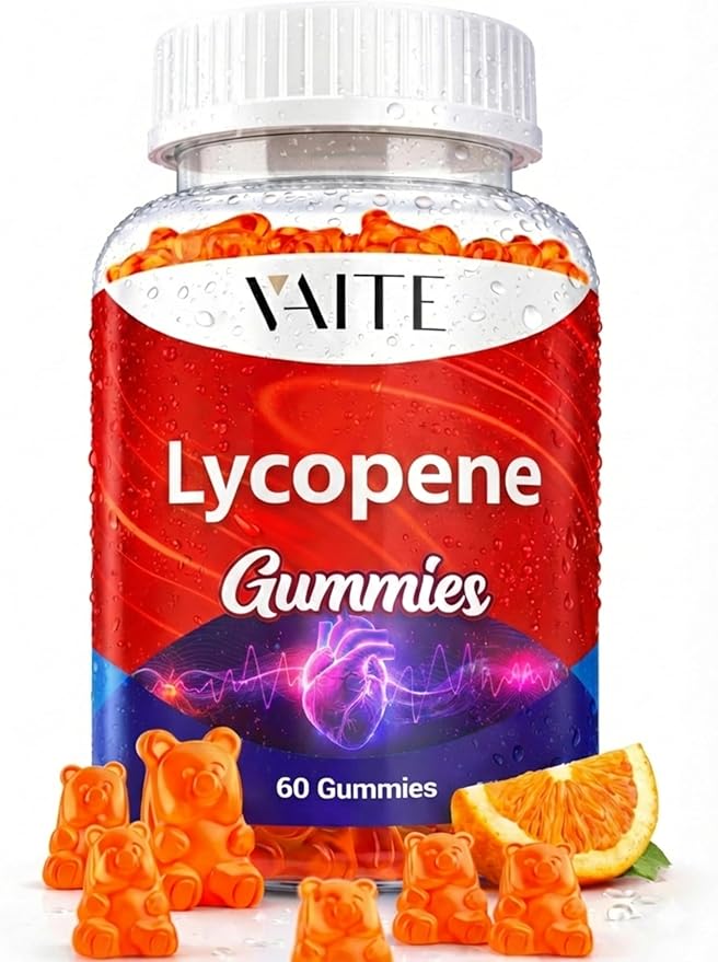VAITE Lycopene Supplements for Men &amp Women 75mg Gummies - Antioxidant | General Wellness | Supports Skin &amp Vision | Daily Vitality | Plant-Based Sugar-Free 60 Vegan Gummy Chews Non-GMO Che