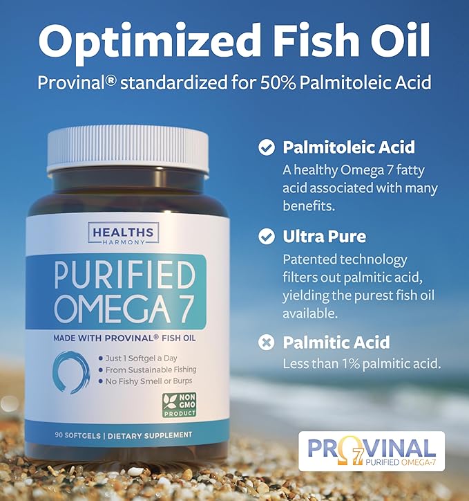 Irish Sea Moss &amp Omega 7 (3-Month Supply) Sea Omega Combo Bundle - Organic Irish Sea Moss - Raw Vegan Supplement (180 Caps) &amp Omega 7 Softgels - Provinal Sustainable Peruvian Anchovy Fish Oil