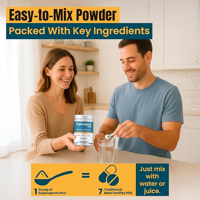 Male Fertility Supplement with L-Carnitine and L-Arginine Preconception Fertility Formula for Optimal Count &amp Healthy Volume Production1 Month Supply (60 doses) in Powder.