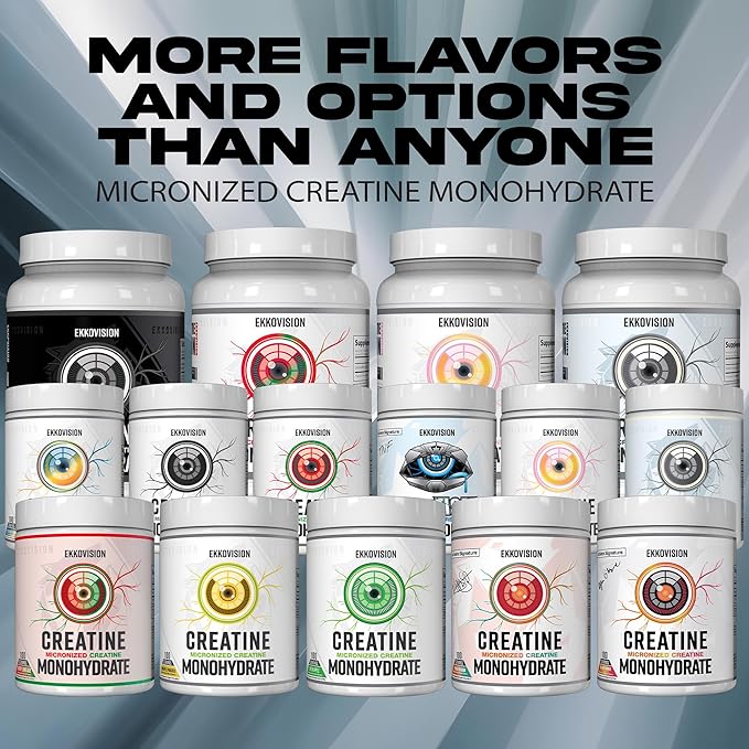 Ekkovision Creatine Monohydrate Powder Micronized Raspberry Watermelon Pre &amp Post Workout Supplement for Men and Women Energy Support Easy to Mix in Shakes Smoothies &amp Beverages 100 Ser