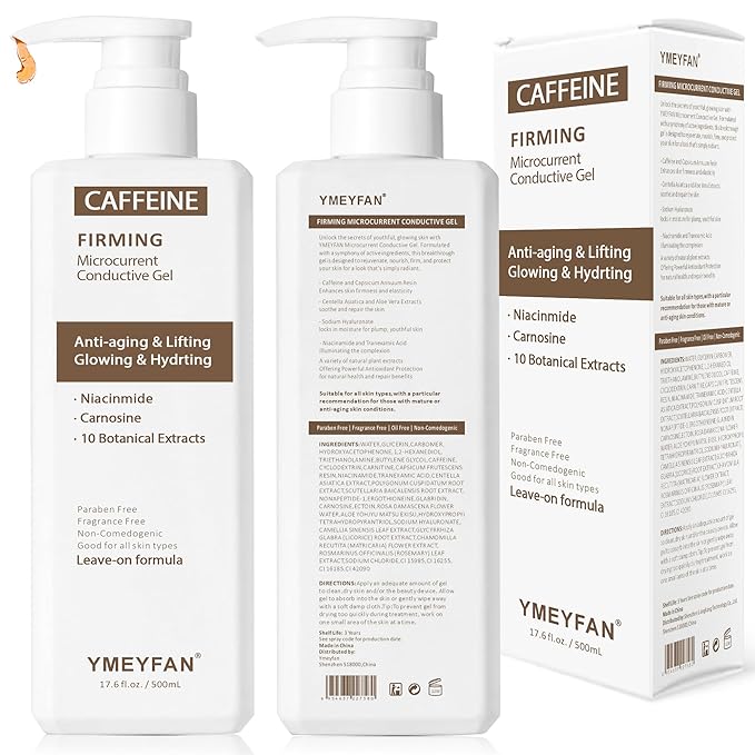YMEYFAN 2x500ML Conductive Gel for Body Sculpting Hot Caffeine Cavitation Gel for Face Slimming Device Firming &amp Tighten for Arms Tummy Butt Thighs Legs Help Fat Burning