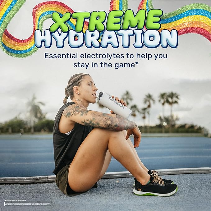 Xtend Original BCAA Powder 7g BCAAs and 2.5g L-Glutamine for Muscle Recovery Hydration and Lean Muscle Sugar Free Intra and Post Workout Drink Airheads Xtreme Rainbow Berry 30 Servings