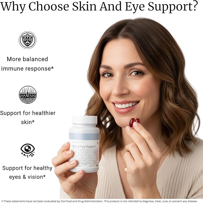 BIG BOLD HEALTH Skin &amp Eye Support - Omega-3 Complex with Alaskan Salmon Oil DHA Astaxanthin &amp Lutein for Healthy Eyes &amp Skin - 60 Softgels