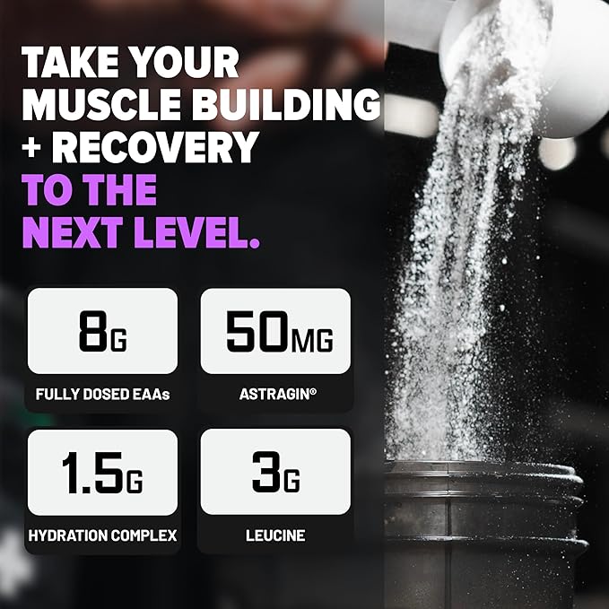 Nutrex Research EAA Hydration | EAAs + BCAA Powder | Muscle Recovery Strength Muscle Building Endurance | 8G Essential Amino Acids + Electrolytes | (Packaging My Vary) 30 Servings (Juicy Grape)