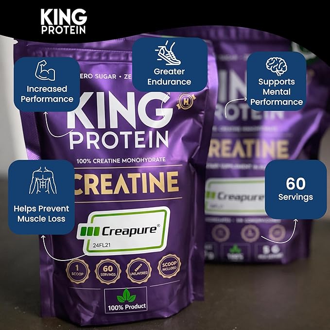 100% Pure Unflavored Creatine Monohydrate Powder | 5g per Serving | Vegan &amp Sugar Free | Creapure® Monohydrate Creatine Powder &amp Scoop Included | 500g Bulk Bag 100 Servings