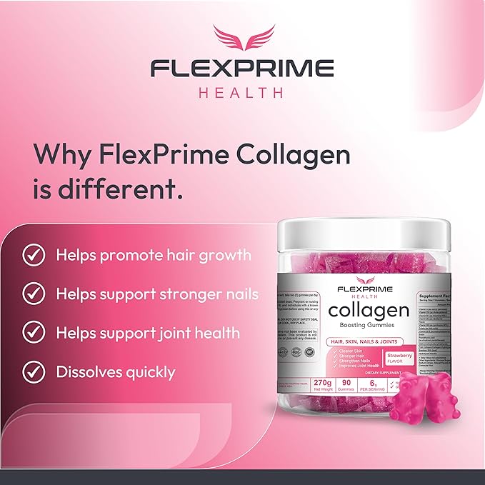 Collagen with Biotin Gummies for Women &amp Men | Halal Sugar-Free Non-GMO Gluten-Free | Anti-Aging Clearer Skin Hair Growth Stronger Nails | Strawberry Flavor - 90 Count