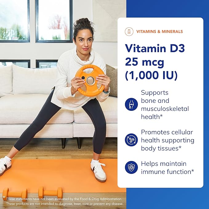 Pure Encapsulations Vitamin D3 25 mcg (1000 IU) - Supplement to Support Bone Joint Breast Heart Colon &amp Immune Health* - with Premium Vitamin D - 120 Capsules