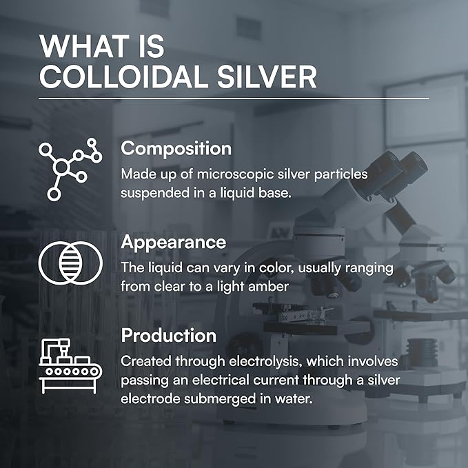 ENERGI Colloidal Silver Liquid Immune Support Supplement Immunity System Supplement for Adults and Kids Colloidal Silver Drops or Spray 8 Fl Oz Bottle