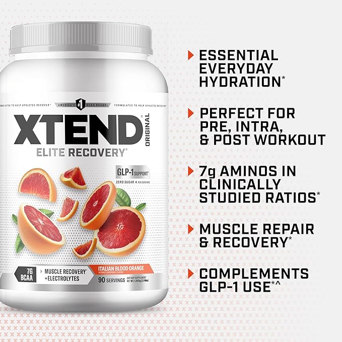 Xtend Original BCAA Powder 7g BCAA and 2.5g L-Glutamine Sugar Free Post Workout Muscle Recovery Drink with Amino Acids for Men &amp Women 90 Servings