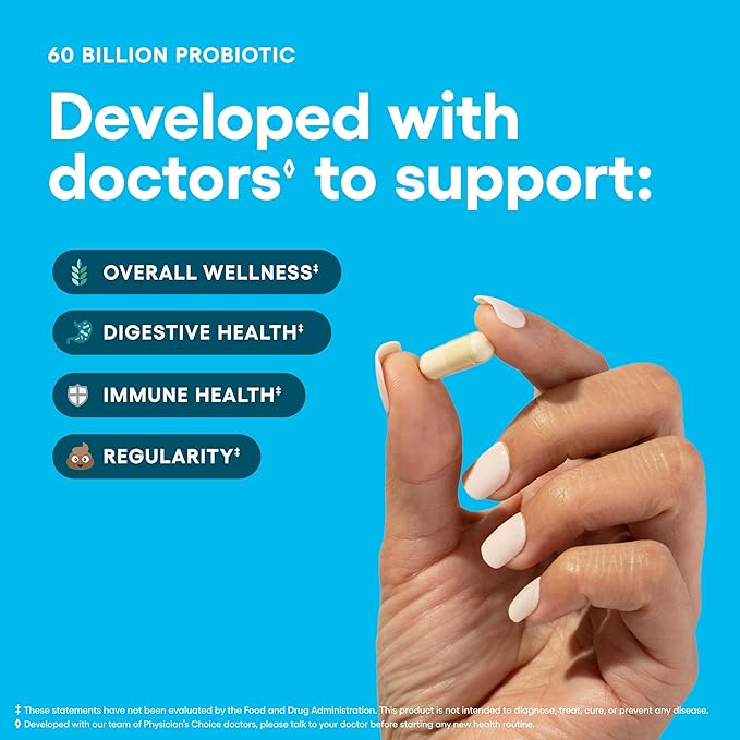 Physician's CHOICE 60 Billion Probiotic 60 Count + Easy Mix Fiber Bundle