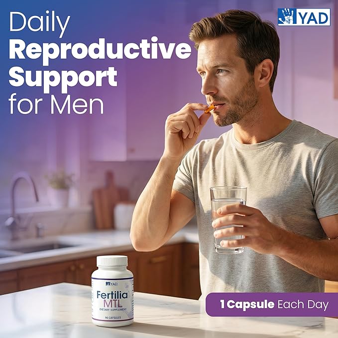 Fertilila MTL – Men’s Fertility Support Supplement | Male Pre-Conception Vitamins | Non-GMO Gluten-Free Dairy-Free | 90 Capsules - 3 Month Supply