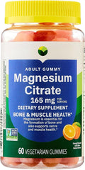 KP+ Magnesium Gummies | Magnesium Citrate 165 mg | 60 Vegetarian Gummies | Supports Bone Muscle &amp Nerve Health | Orange Flavor | Pack of 1