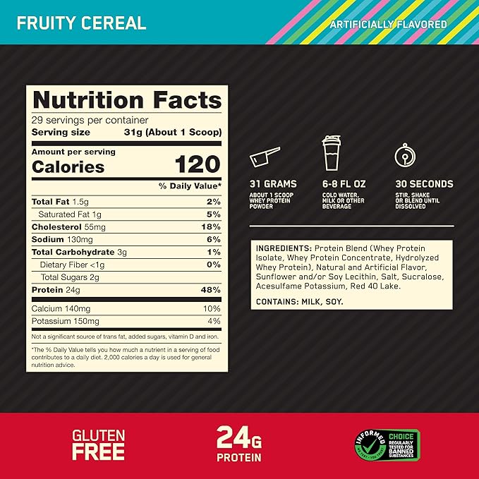 Optimum Nutrition Performance Nutrition Bundle: Amino Energy Plus Hydration Watermelon Smash (30 Serv) Creatine Monohydrate Blueberry Lemonade (60 Serv) &amp Gold Standard Whey Fruity Cereal (29 Se