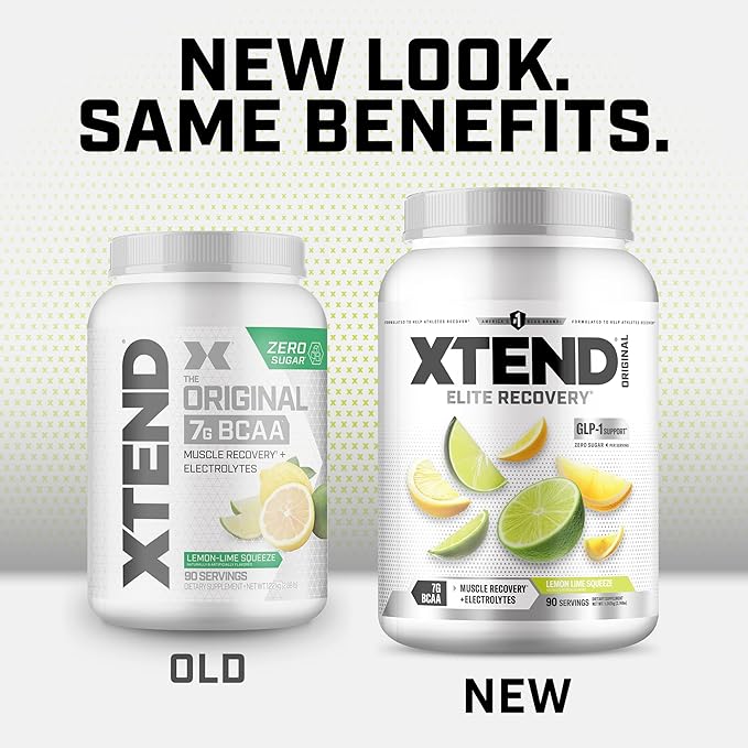 Xtend Original BCAA Powder 7g BCAAs and 2.5g L-Glutamine for Muscle Recovery Hydration and Lean Muscle Sugar Free Intra and Post Workout Drink with Electrolytes Lemon Lime Squeeze 90 Servings
