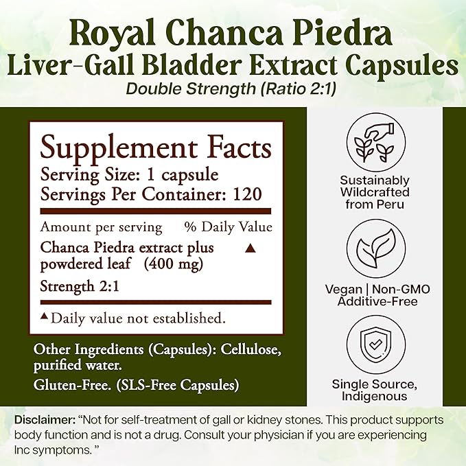 Whole World Botanicals Royal Chanca Piedra – Liver &amp Gallbladder Support – Herbal Supplement – 120 Capsules – Traditional Amazon Herb