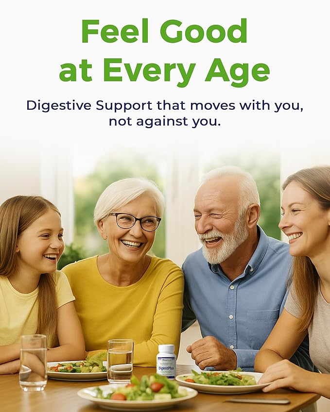 DigestPlus Digestive Enzymes - Plant-Based Enzymes for Digestion Support Helps Reduce Bloating &amp Gas - Pure Enzyme Formula for Nutrient Absorption - Digestion Supplement 180 Capsules