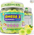 Omega-3 for Kids 4+ Focus DHA Gummies Plus EPA from Algae Vitamin D3 K2 Choline &amp PS for Bone Cognitive &amp Immune Health Zero Sugar Ultra-High DHA Fish Oil Alternative Children Ages 4+ 1