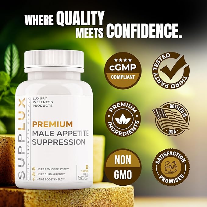 PREMIUM Male Appetite Suppressant - Weight Loss Pills Fat Burner for Men GLP-1 Pathway Support - Can Help Sustain Muscle While Burning Fat - Powerful Fat Burning Assistance- 60 Capusles