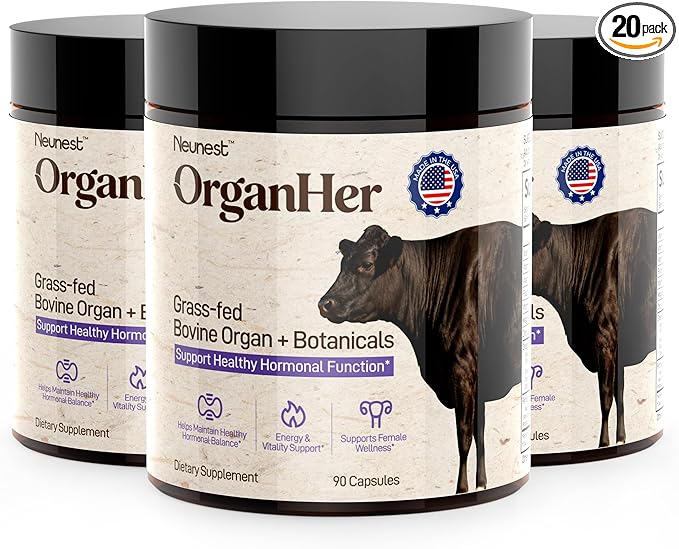 19-in-1 Beef Organ Supplement for Women (USA Made &amp New &amp Improved) Grass Fed Beef Liver Heart Boosted DIM Inositol B Vitamins &amp Botanical Complex-Support Energy Hormone Balance&amp