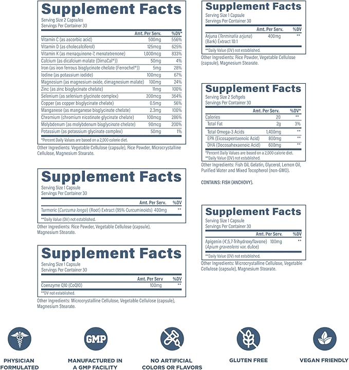 Revive MD Essential Vitamin Packs for Men &amp Women – Daily Multivitamin Packets with Arjuna &amp Turmeric Extract – Supports Heart Joint &amp Organ Health – Travel-Friendly Vitamin Supplement (3
