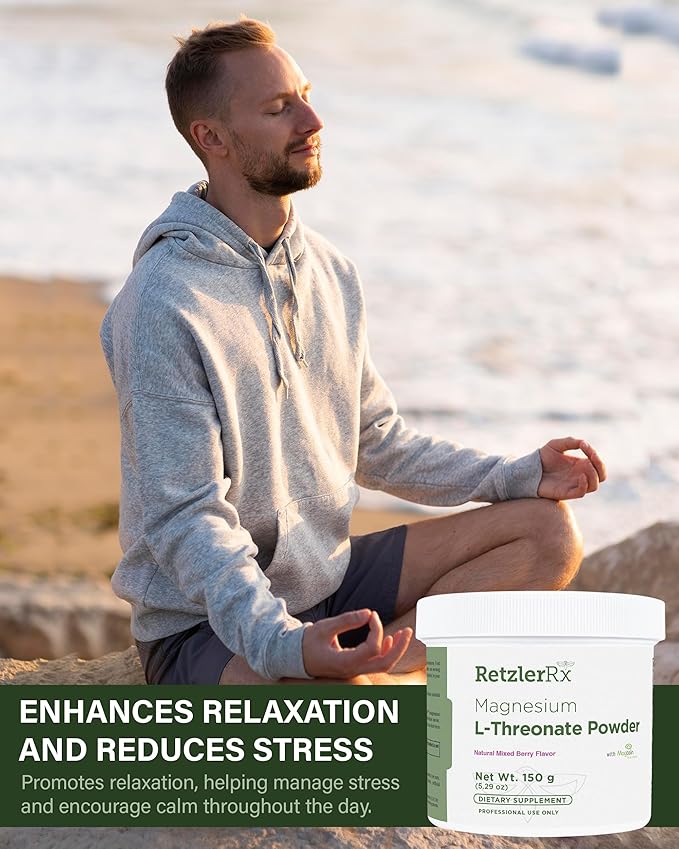 HormoneSynergy Magnesium L-Threonate Powder with Magtein - Brain-Supporting Magnesium Threonate Complex - Mixed Berry Gluten-Free Supplement for Cognitive Health - 60 Servings