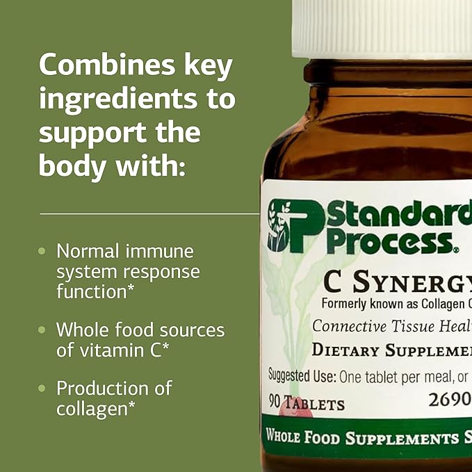 Standard Process C Synergy - Supplement to Support Connective Tissue Health - Whole Food-Based Supplement to Aid Immune Health - Connective Tissue Support with Vitamin C &amp Buckwheat Flour - 90 Tab
