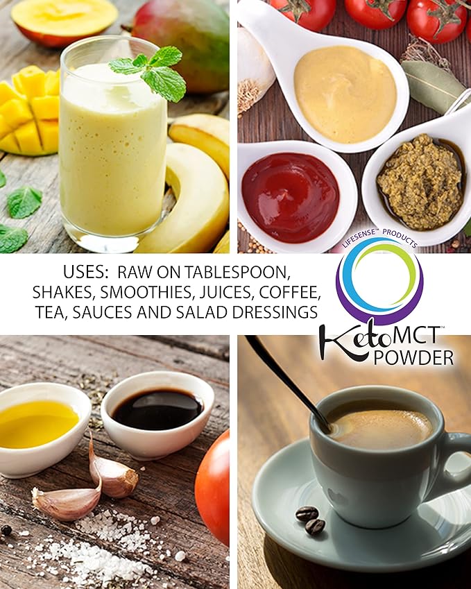 LifeSense C8 enriched MCT Oil Powder Unflavored Sourced from Coconut Oil Keto-Friendly Developed by PhD Nutrition in USA Optimal Fuel for The Brain and Body