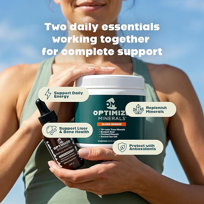 Optimize Minerals Vitaminz and Orange Minerals Bundle | All in-One Supplement Pack Ionic Trace Mineral Blend Electrolyte and Micronutrient Support