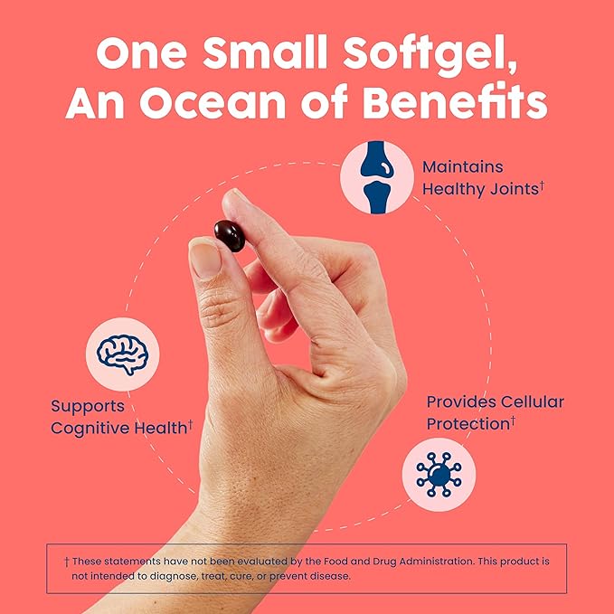 NativePath Antarctic Krill Oil - Wild-Caught Omega 3 Krill Oil 500mg Softgels with EPA DHA and Astaxanthin - Supplement for Joint Heart Brain and Immunity - 60 ct - No Fishy Aftertaste