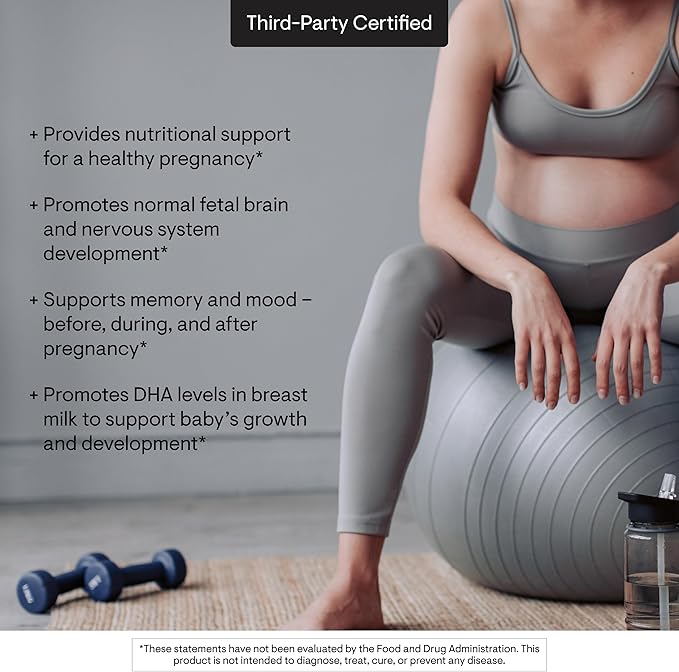 THORNE - Prenatal DHA - 650 mg DHA and 200 mg of EPA - Supports Baby’s Brain &amp Nervous System Development from Pregnancy to Nursing* - 30 Servings