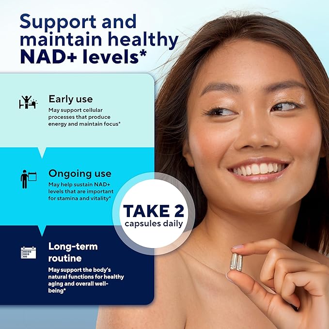 NAD+ Resveratrol Supplement - USA Made Trans Resveratrol NAD Supplement 650mg - Nicotinamide Adenine Dinucleotide Capsules for Healthy Aging Energy &amp Focus Support - 60 Count