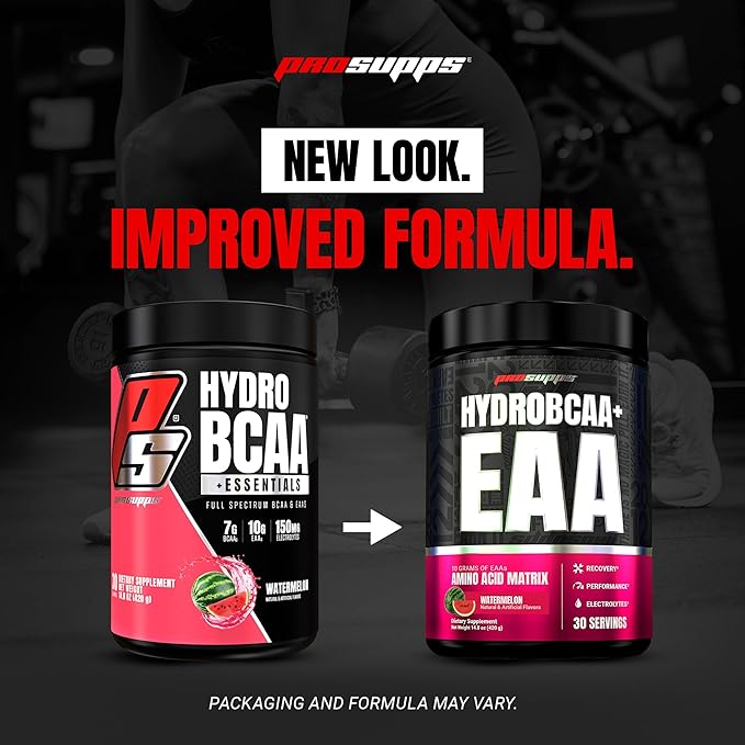 ProSupps HydroBCAA Essential Amino Acids Powder Watermelon - Workout Supplement with BCAA EAAs &amp Electrolytes for Hydration &amp Recovery - Stimulant-Free Soy &amp Gluten-Free - 30 Servings