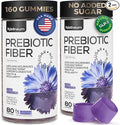High Prebiotic Fiber Gummies for Women and Men 7G 160 Pcs (2 Pack) - Natural GLP-1 Support - Beet FOS Fiber Magnesium Inulin Probiotic - Gummy Supplement for Digestive Health - Sugar Free