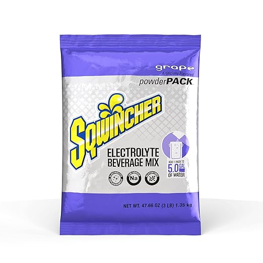 Sqwincher 016406-GR Concentrate Powder Pack 5 Gallon Yield Purple Standard (Pack of 16)