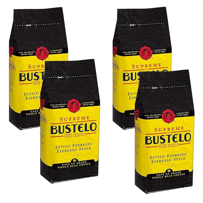 Cafe Bustelo Supreme by Bustelo Whole Bean Espresso Coffee 16-Ounce Bag (4 Pound)