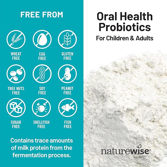 NatureWise Oral Probiotics for Mouth Bad Breath - Chewable Sugar-Free Mint - Lactobacillus reuteri Chewable - Oral Probiotics For Kids &amp Adults - Non-GMO USA Manufactured - 60 Count[60-Day Supply]