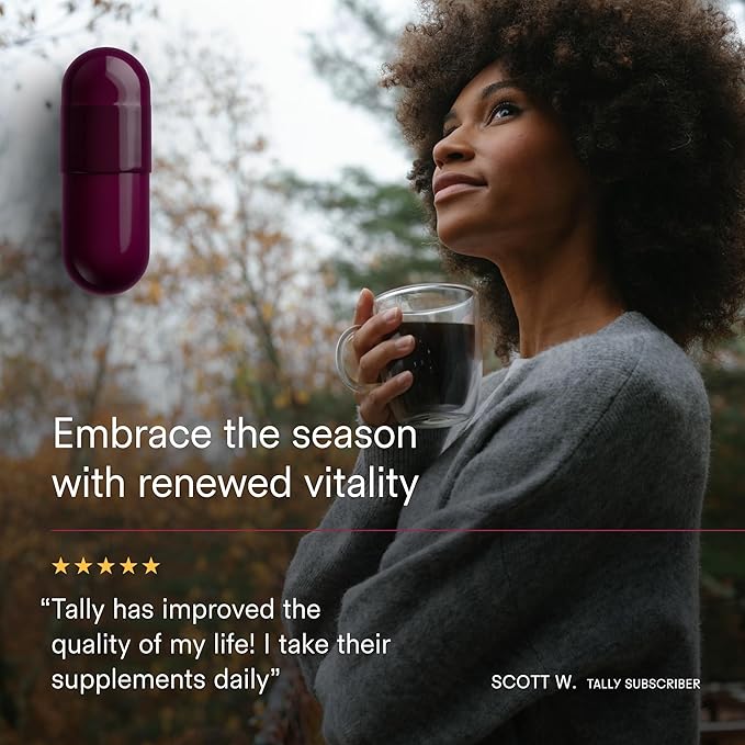 Tally Health Vitality Longevity Formula – Spermidine + Fisetin + Quercetin + Resveratrol + Calcium Alpha-Ketoglutarate | Supports Cellular Renewal Healthy Aging Energy &amp Autophagy | 120 Capsules