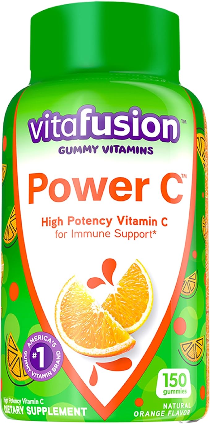 Vitafusion Fiber Well Fit Gummies 90 Count and Power C Vitamin C Gummies for Immune Support 150 Count
