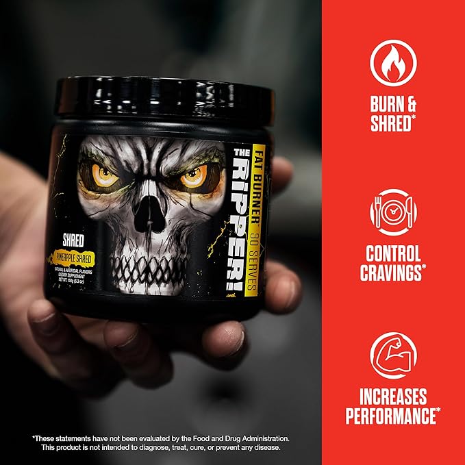 JNX SPORTS The Ripper! Fat Burner Pre Workout for Men &amp Women – Thermogenic Fat Burning Powder &amp Appetite Suppressant Boost Energy &amp Endurance – Blood Orange 30 Servings