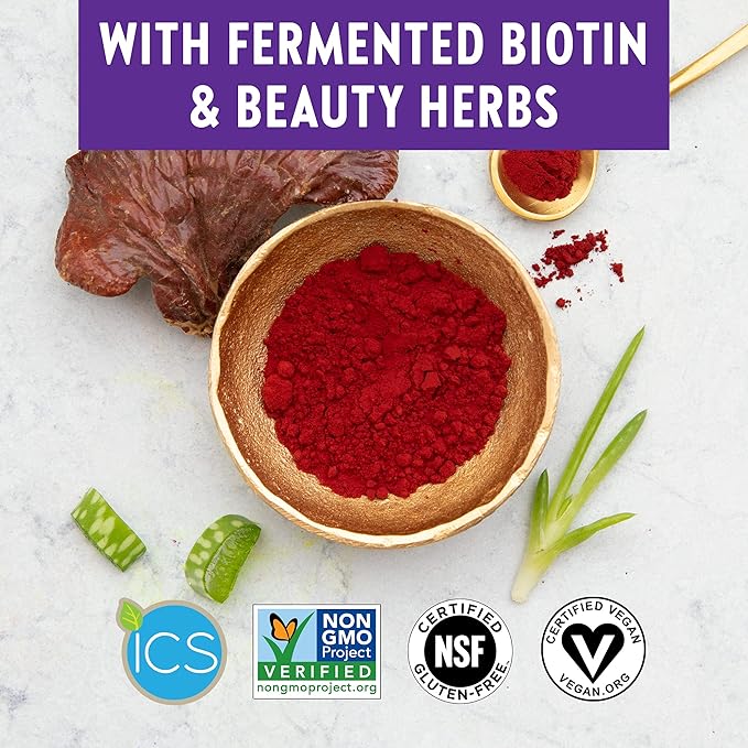 New Chapter Hair Skin &amp Nails Vitamins with Fermented Biotin+astaxanthin Vegetarian Capsule 30 Count (Pack of 1)
