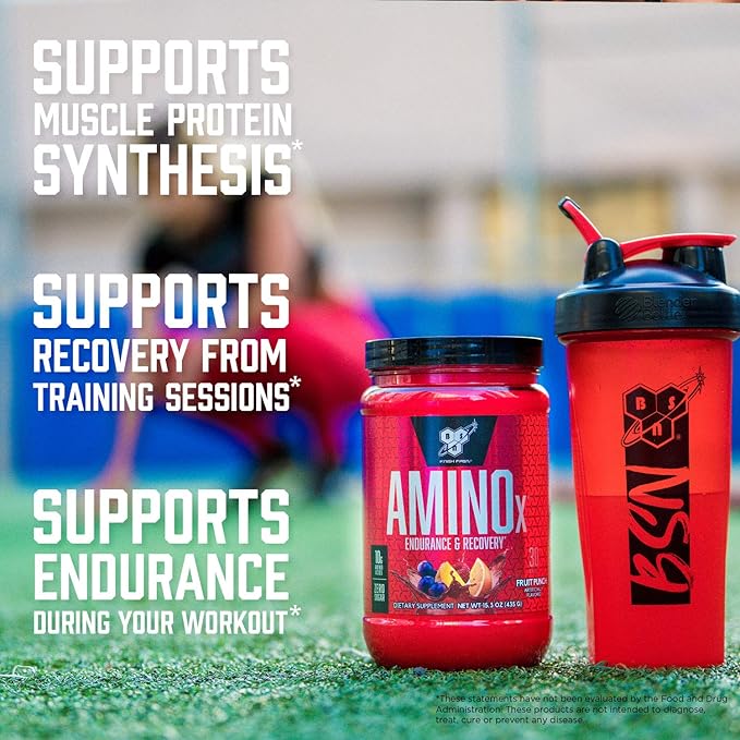BSN Amino X Muscle Recovery &amp Endurance Powder BCAAs 10 Grams of Amino Acids Keto Friendly Caffeine-Free Support Endurance Zero Sugar Watermelon 30 servings 15.34 Ounce (Packaging May Var