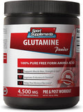 L glutamine - L Glutamine Powder - Rebuild Intestines Metabolism Booster Post Workout Recovery Powder Energy Supplements for Men Immune Support Memory and Focus Supplements 1 Bottle 300 Grams