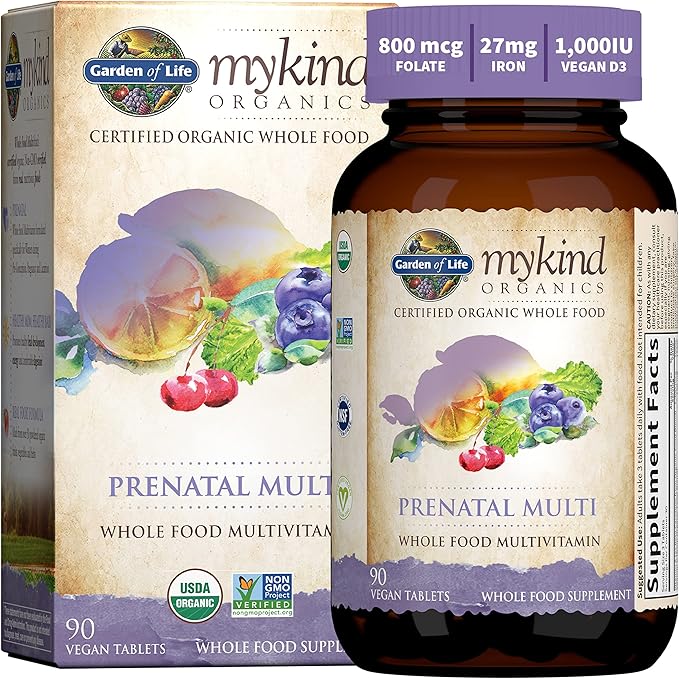 Garden of Life Women’s Prenatal Multivitamin with Vitamin D3 B6 B12 C &amp Iron &amp - Dr. Formulated Probiotics Once Daily Prenatal