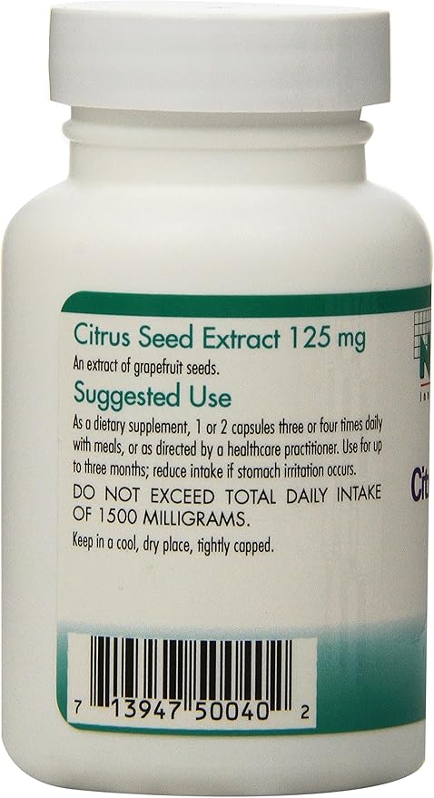 Allergy Research Group Nutricology Citrus Seed Extract Supplement - Grapefruit Seed Extract 250mg Supports Metabolic Function Vegetarian Capsules - 150 Count