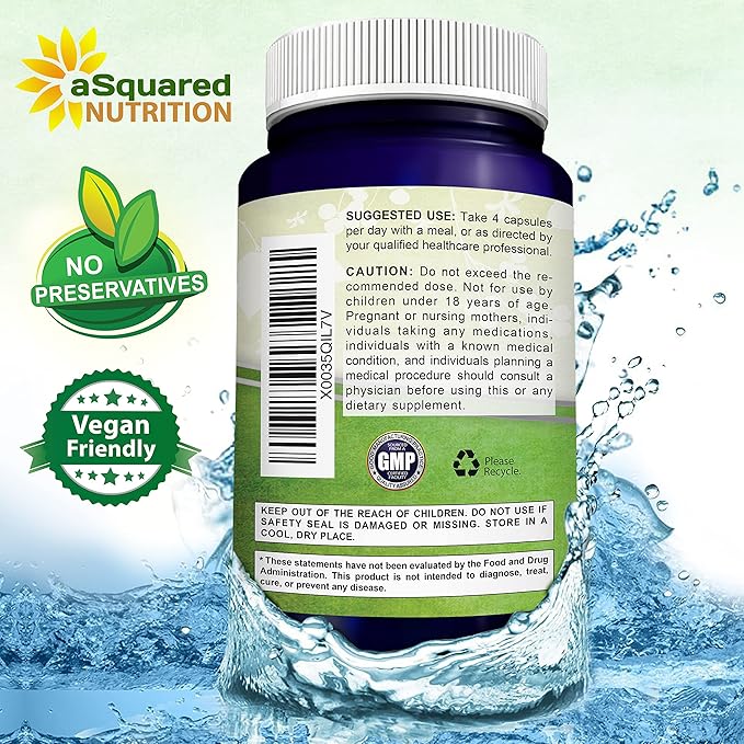 aSquared Nutrition Myo-Inositol &amp D-Chiro Inositol Supplement - 180 Capsules - Plus Vitamin D3 and Zinc - Myo &amp D-Chiro Inositol 40 to 1 Ratio - VIT B8 Complex Pills