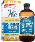 Natural Path Silver Wings Colloidal Silver 500ppm (2500mcg) Immune Support Supplement 16 fl. oz.