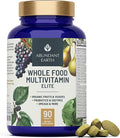 Abundant Earth Whole Food Multivitamin for Women Daily Multi Vitamins Supplements for Men/Mens Multivitamins + B Complex Probiotic Multi Enzyme Omegas for Organic Energy Mood Digestion 90ct