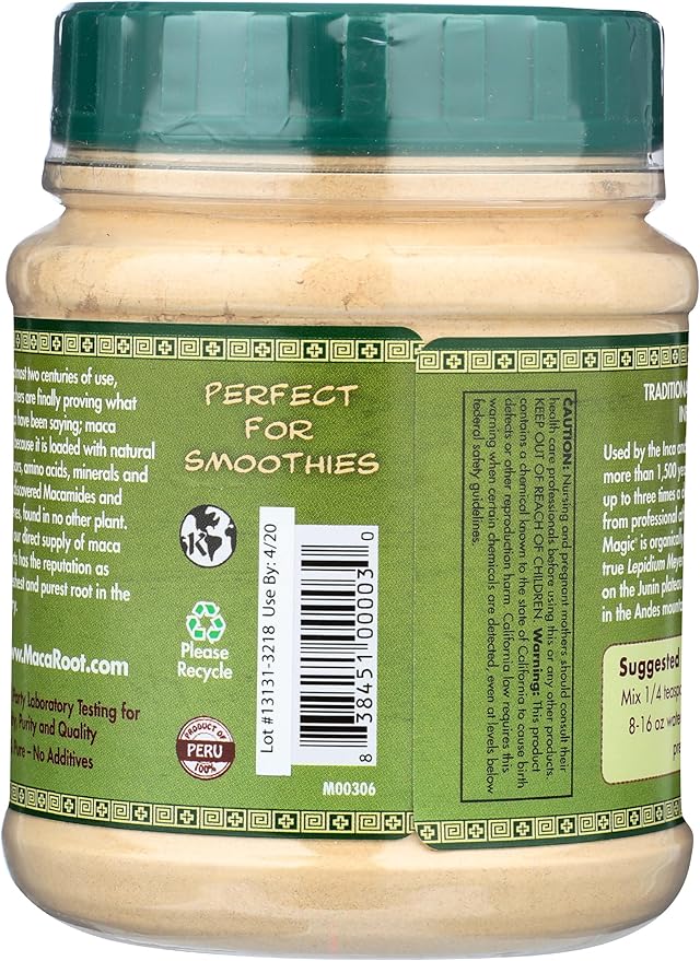 Maca Magic Organic Black Maca Powder - Raw Maca Powder - Raw Premium Maca Powder - Yellow Maca Powder - Raw Red Maca Root Powder - Miracle in The Andes - Maca Superfood Powder Powder - 7.1 Oz