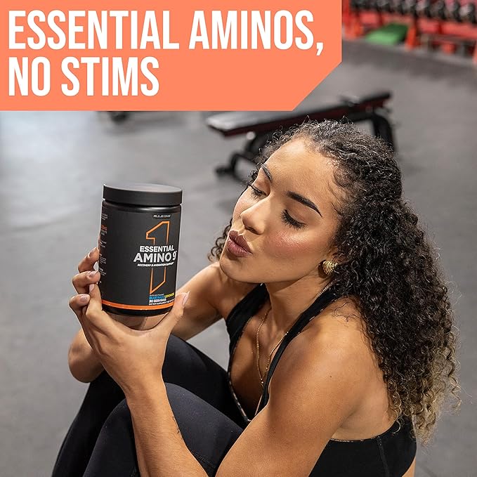Rule 1 Proteins Essential Amino 9 – Recovery &amp Hydration Support with 7.5g of Essential Amino Acids + Electrolytes (30 Servings Blue Razz Lemonade)